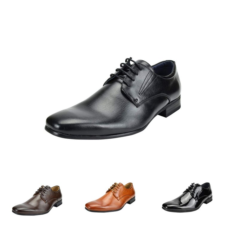 Bruno Marc Men's Dress Shoes, Faux Leather Upper, Classic Lace Up, Leather Lining, Latex Cushioned Footbed, 1-Inch Heel, Office, Wedding, Formal Event, Size 8,Black,GORDON-03 - Image 2